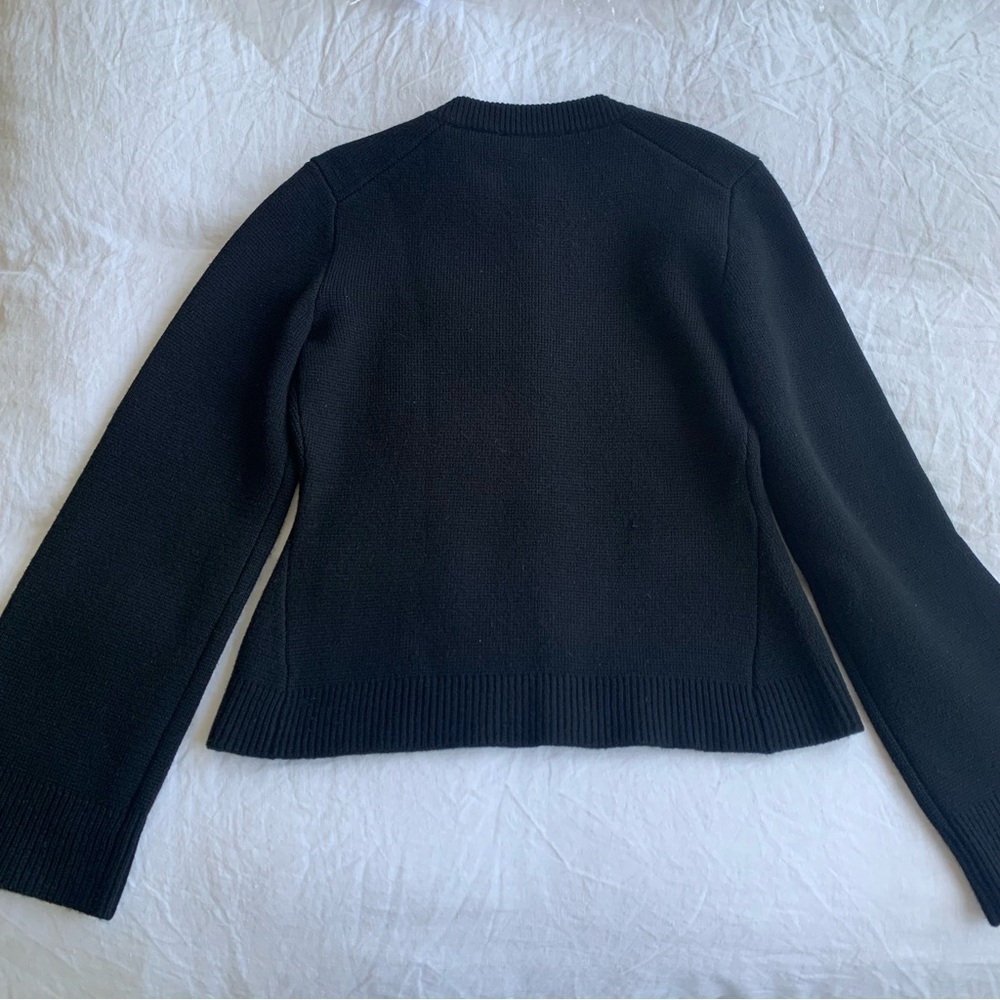 Jenni Kayne Cooper Wool Cashmere Crewneck Button Knit Cardigan Sweater Black - Picture 10 of 14
